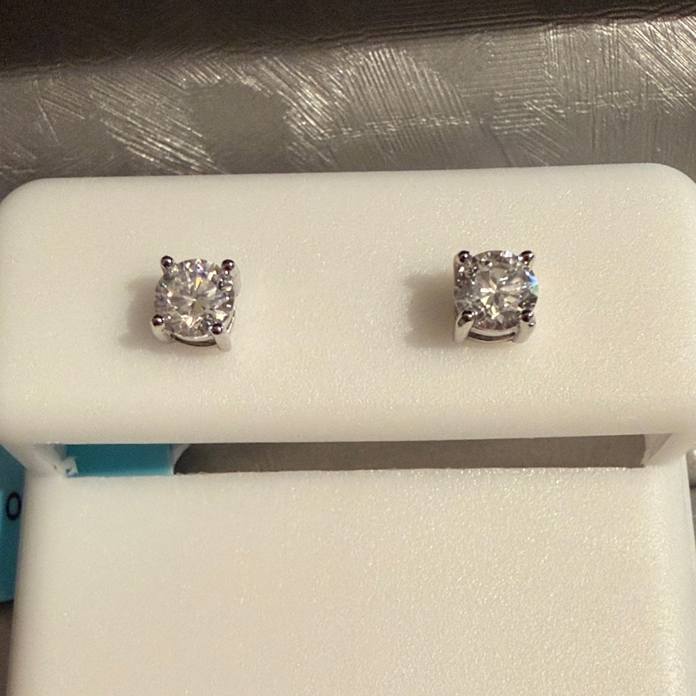 Sterling Silver Moissanite Stud Earrings